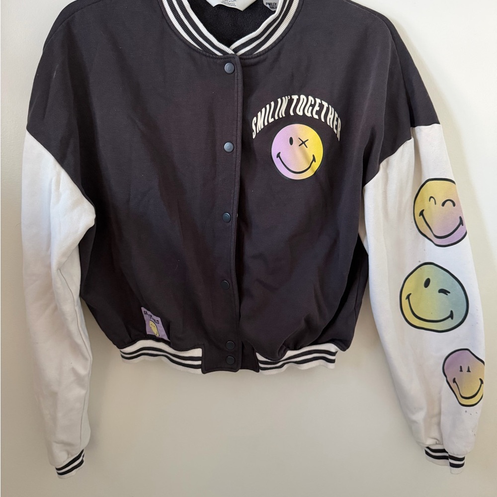 H&M Black and White Varsity Jacket Smilin Together